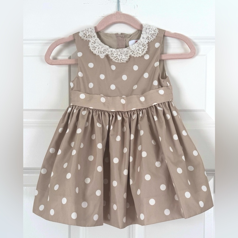 Jason Wu for Neiman Marcus x 🎯 Girls Taupe With White Polka Dot Dress